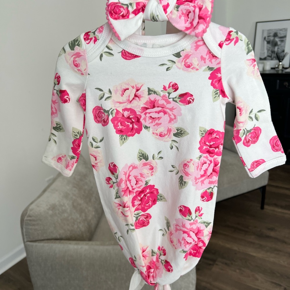 Baby sleep dress with headband